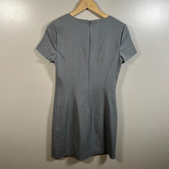 Theory Corti Sheath Dress Size 6 Gray Wool Career Work Office Minimal Interview - Picture 2 of 9